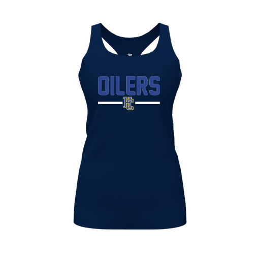 [CUS-DFW-RCBK-PER-NVY-FYS-LOGO1] Racerback Tank Top (Female Youth S, Navy, Logo 1)