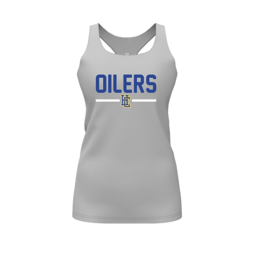 [CUS-DFW-RCBK-PER-GRY-FYS-LOGO1] Racerback Tank Top (Female Youth S, Gray, Logo 1)