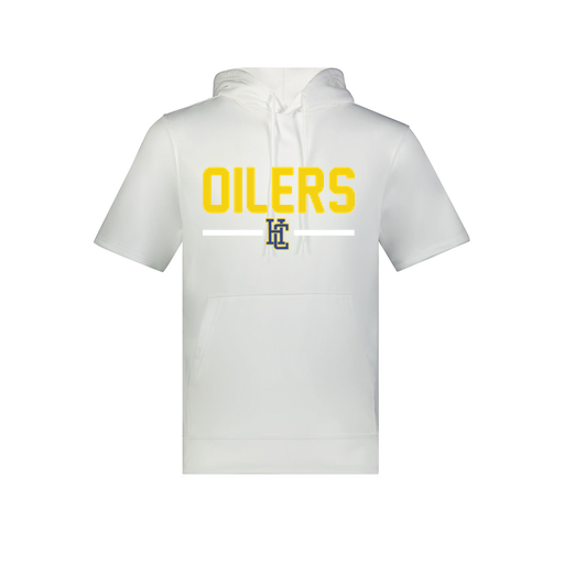[6871.005.S-LOGO2] Men's Dri Fit Short Sleeve Hoodie (Adult S, White, Logo 2)
