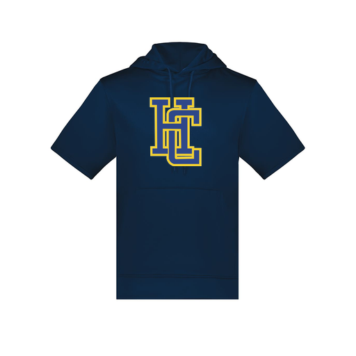 [6871.065.S-LOGO3] Men's Dri Fit Short Sleeve Hoodie (Adult S, Navy, Logo 3)