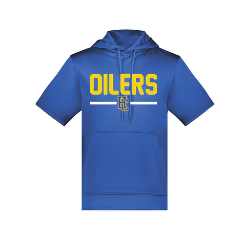 [6871.060.S-LOGO2] Men's Dri Fit Short Sleeve Hoodie (Adult S, Royal, Logo 2)