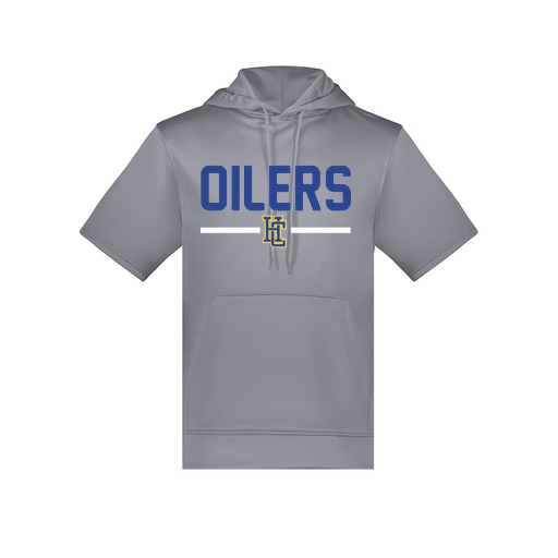 [6871.059.S-LOGO1] Men's Dri Fit Short Sleeve Hoodie (Adult S, Gray, Logo 1)