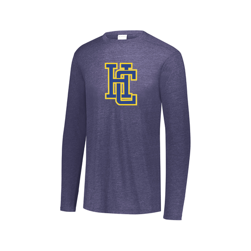 [FTLCUBNV-AXS-LOGO3] Decker Men's Tri-Blend T-Shirt - Long Sleeve (Adult XS, Navy, Logo 3)