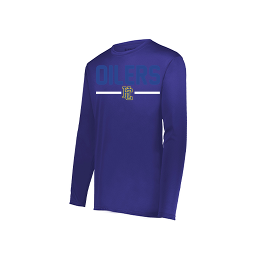[222823.747.S-LOGO1] Youth LS Smooth Sport Shirt (Youth S, Purple, Logo 1)