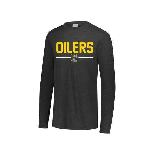 [FTLCUBBK-YS-LOGO2] Decker Youth Tri-Blend T-Shirt - Long Sleeve (Youth S, Black, Logo 2)