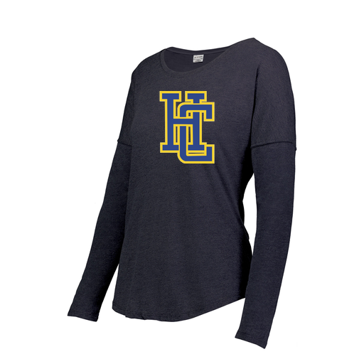 [FTLCUBNV-FAS-LOGO3] Decker Women's Tri-Blend T-Shirt - Long Sleeve (Female Adult S, Navy, Logo 3)